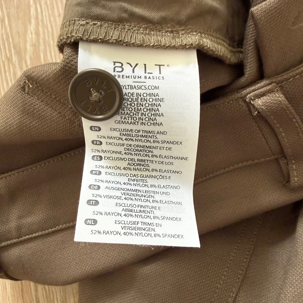 BYLT Everyday Pant 2.0 Textured Mens 31 Dark Taupe Stretch Performance Trousers - Picture 5 of 9